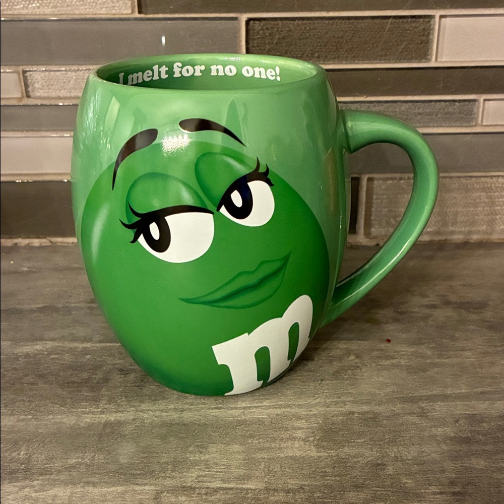 M&M'S Green Character Ceramic Large Mug with Face Graphic